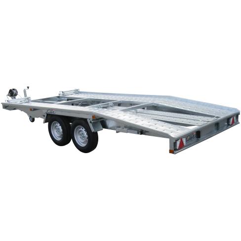 Reboque porta-carros Lider 39790 – 2 eixos, PTAC 2700 kg, 450×203 cm, 2 rampas + guincho + macacos de apoio