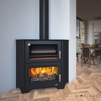Salamandra a Lenha Bronpi Murano-R com Forno de Canto