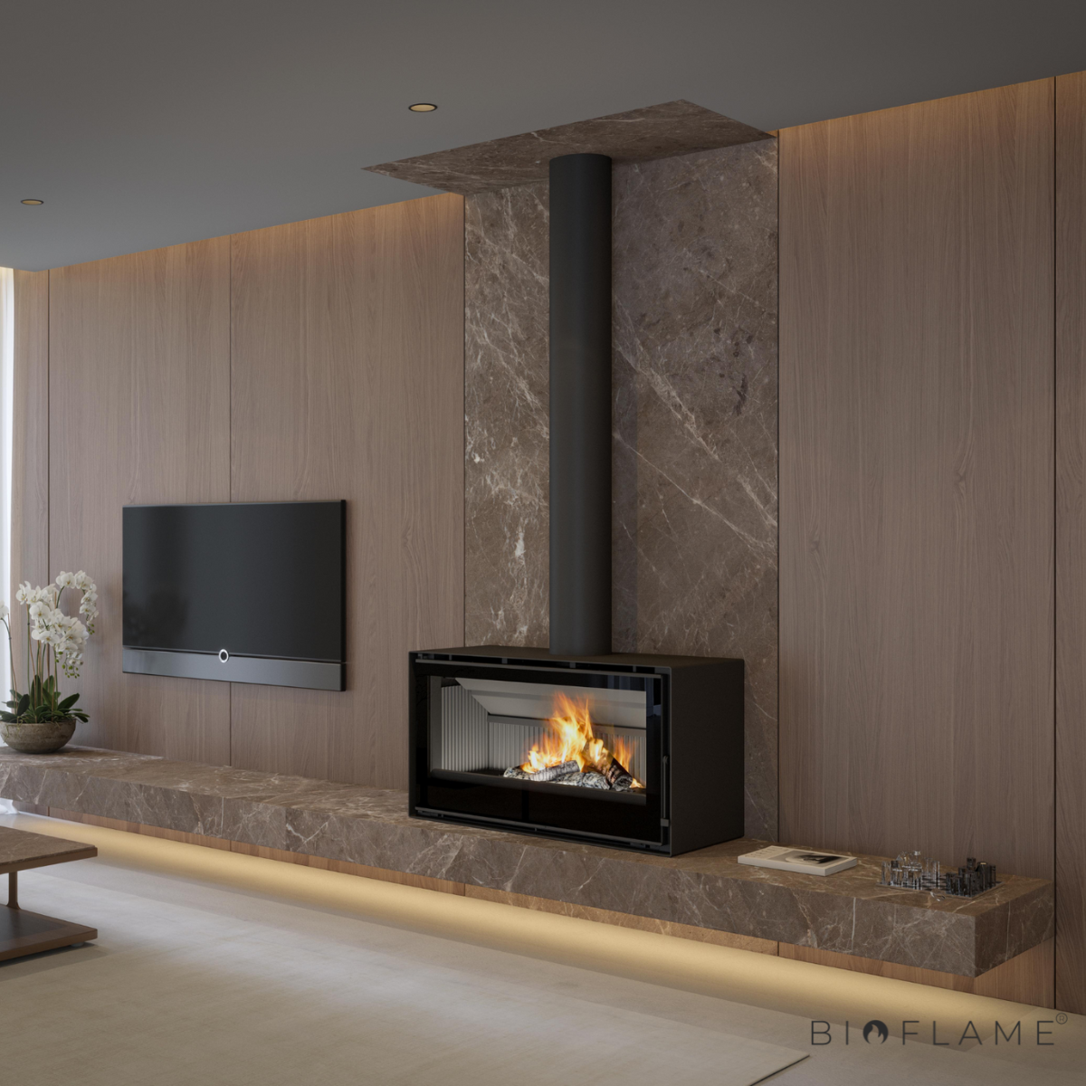 Salamandra a Lenha com Ventilação C&A Chama Cristal 78 em Fundição
