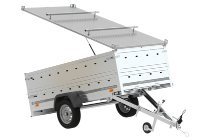 Reboque leve com lona Garden Trailer 264 KIPP, laterais duplas e roda jockey