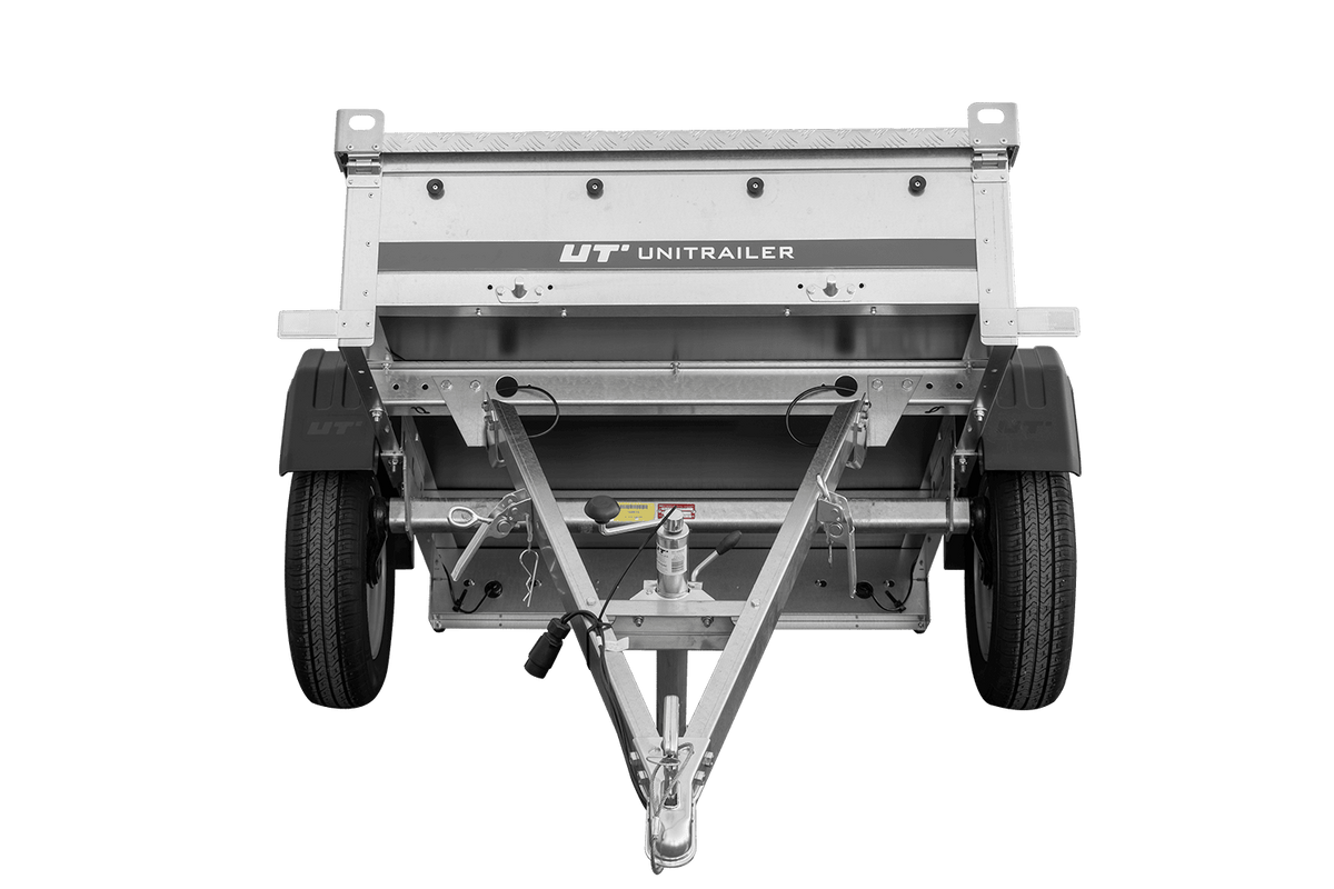 Reboque de um eixo 750 kg PTAC 150x106 Garden Trailer 150 KIPP com cobertura de alumínio