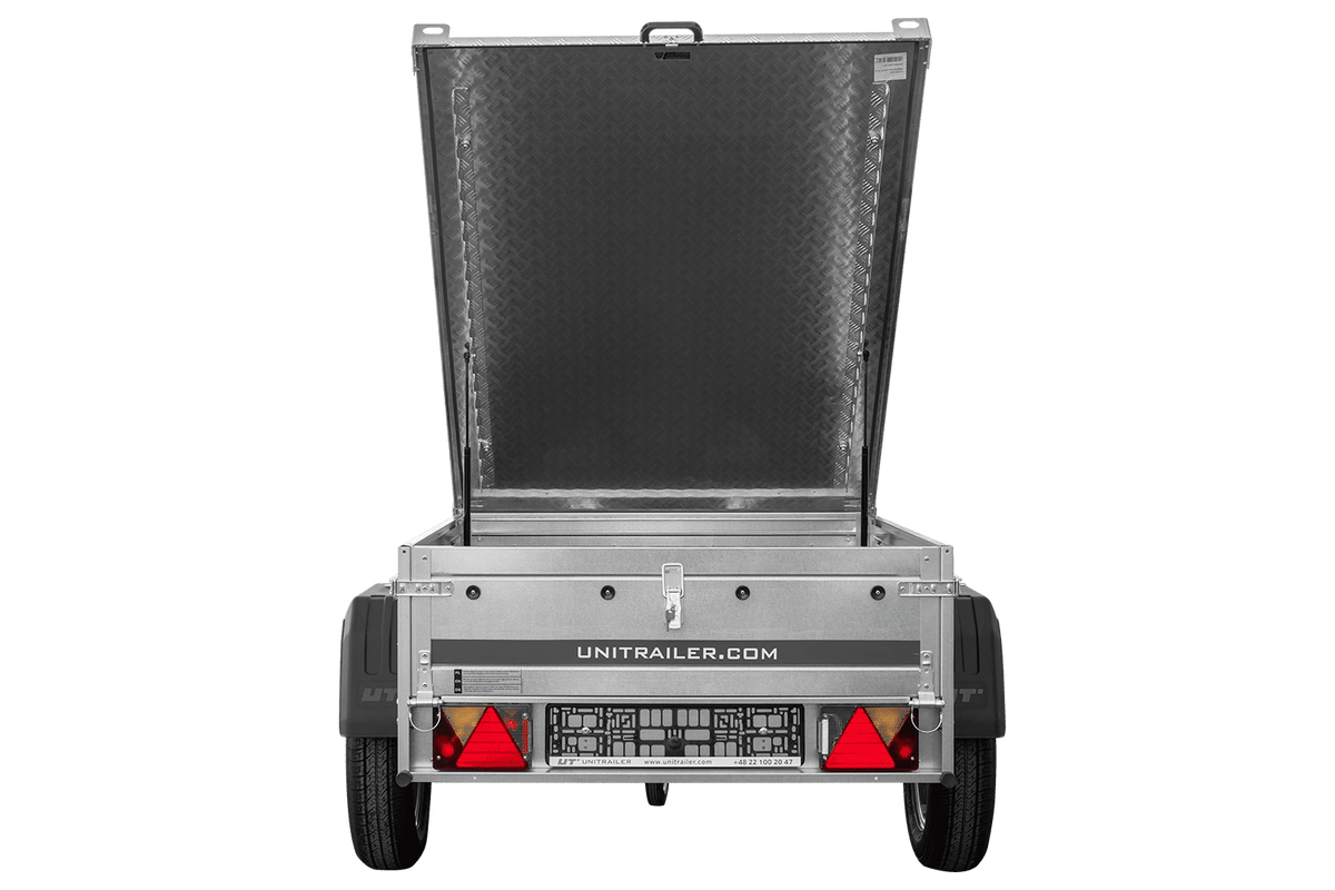 Reboque de um eixo 750 kg PTAC 150x106 Garden Trailer 150 KIPP com cobertura de alumínio