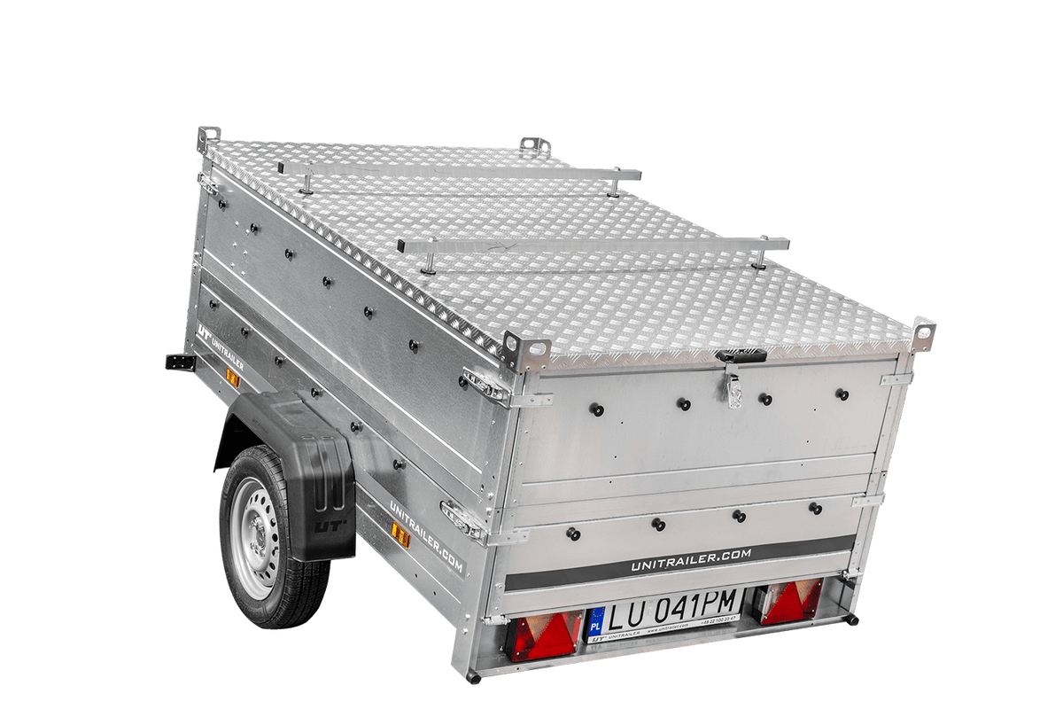 Reboque ligeiro 200x125 UNITRAILER GARDEN 201 KIPP com abas LATERAIS e lona de alumínio