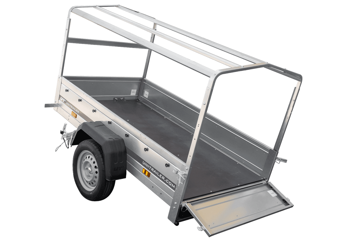 Reboque automóvel Garden Trailer 200 KIPP 200 x 106 cm com lona alta, arco e roda jockey PTAC 500 kg