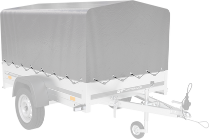 Reboque 750 kg 200 x 125 com lona alta e arco Garden Trailer 201 KIPP