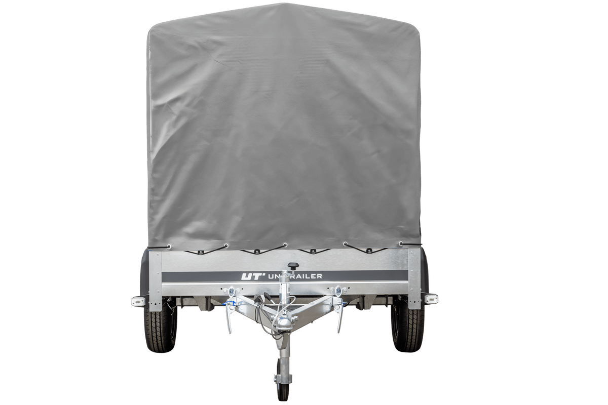 Reboque rodoviário com lona alta (110 cm), estrutura metálica (110 cm) e roda jockey 230x125 Garden Trailer 230 KIPP
