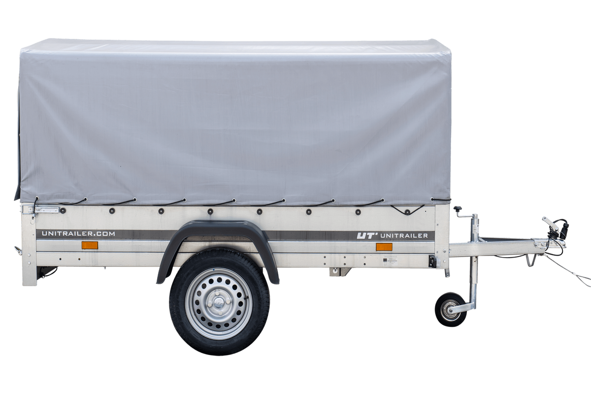 Reboque rodoviário com lona alta, arco H-800 e roda de apoio 230x125 Garden Trailer 230 KIPP