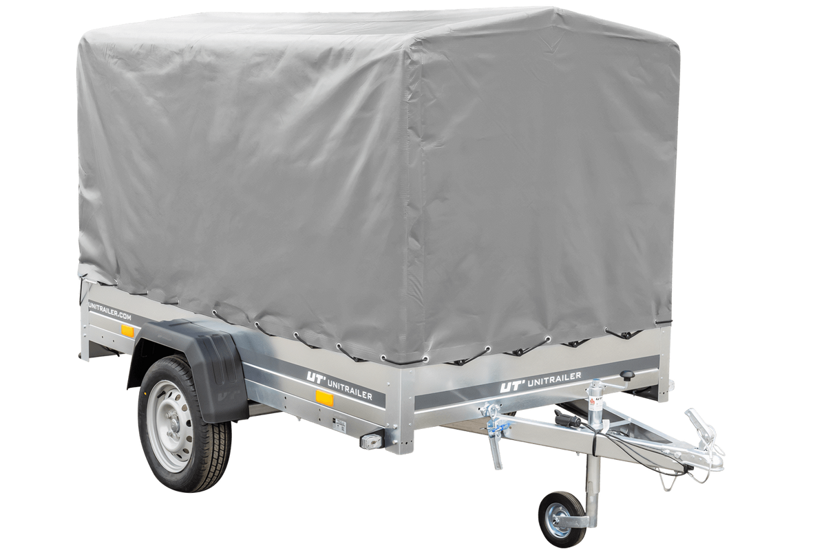Reboque rodoviário com lona alta (110 cm), estrutura metálica (110 cm) e roda jockey 230x125 Garden Trailer 230 KIPP