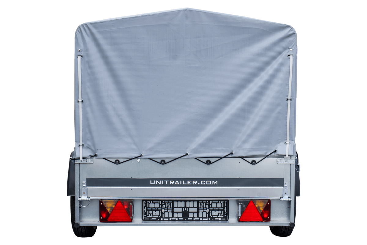 Reboque rodoviário com lona alta, arco H-800 e roda de apoio 230x125 Garden Trailer 230 KIPP