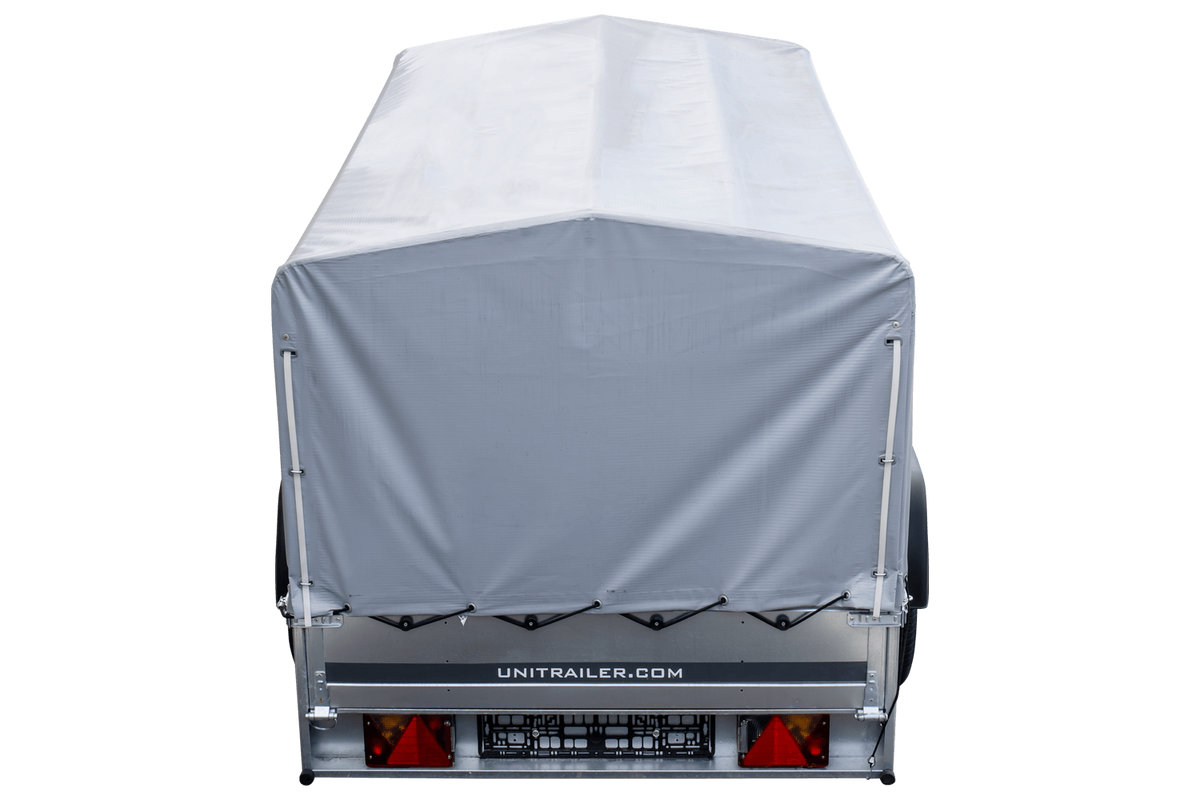 Reboque rodoviário com lona alta, arco H-800 e roda de apoio 230x125 Garden Trailer 230 KIPP