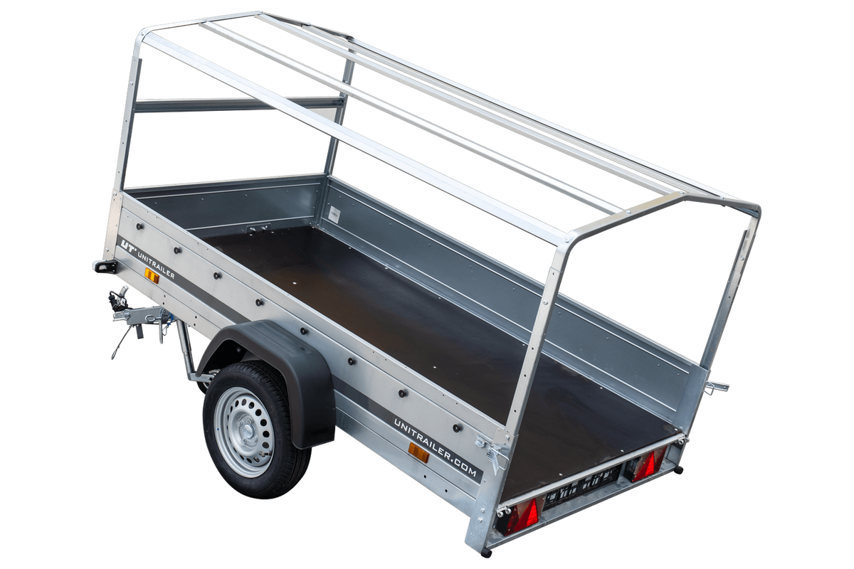 Reboque rodoviário com lona alta, arco H-800 e roda de apoio 230x125 Garden Trailer 230 KIPP