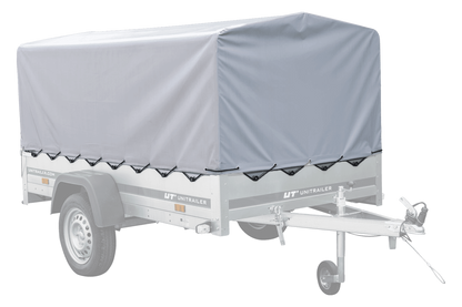 Reboque rodoviário com lona alta, arco H-800 e roda de apoio 230x125 Garden Trailer 230 KIPP